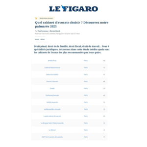 Solange R. Doumic Doumic Avocats Palmarès Figaro 2025 Meilleurs Cabinets avocats